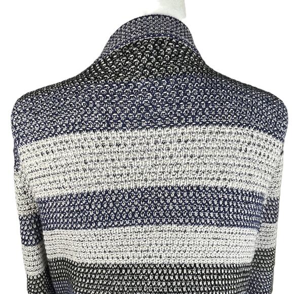 Westport 1962 XL Knit Cardigan Open Front Blue Black Oatmeal Tan Metallic - Picture 9 of 15